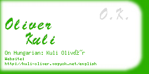 oliver kuli business card